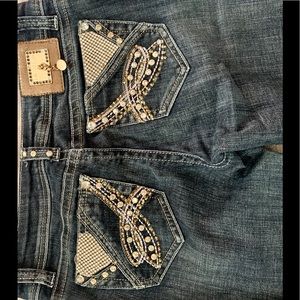 LA Idol USA jeans size 7 bedazzled in rhinestones